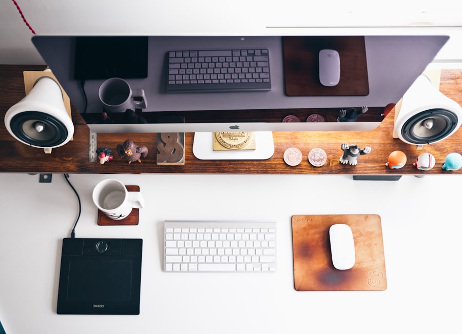 Cleaning supplies arranged in order of use — microfiber cloths, spray bottle, vacuum, and mop — representing the correct tool sequence for a 30-minute zone cleaning session